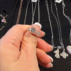 Elegant Silver Diamond Ring